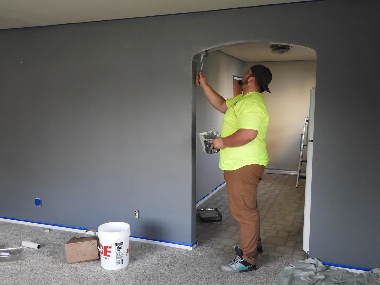 painter, paint, house, indoor, livingroom, work, home, color, roller, tool, interior, worker, design, renovation, improvement, painting, repair, equipment, paintbrush, wall, person, man, profession, construction, gray home, gray work, gray house, gray construction, gray wall, gray painting, gray design, gray paint, gray tools, gray color, gray interior, painter, painter, renovation, renovation, renovation, renovation, renovation. CMHC-Insured Renovation Financing for a Small Home: How It Works