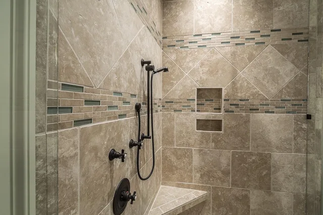 shower, tile, bathroom, interior, luxury, decor, modern, residential, tiled, bathtub, contemporary, brown bathroom, brown interior, brown shower, shower, shower, shower, shower, shower, bathroom, bathroom, bathroom, bathroom. Small room renovation: what to ask before you sign a quote