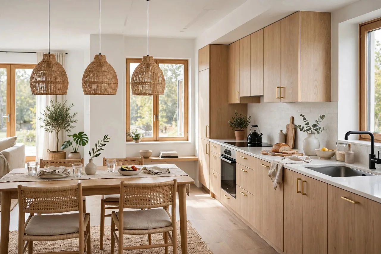 modern, home, furniture, style, interior, architecture, kitchen, comfortable, wood, luxury, decoration, scandinavian, window, stylish, nature, elegant, dining table, chair, light, pendant lights, plants. Does the same small space design mistake play out identically in Miami and Phoenix