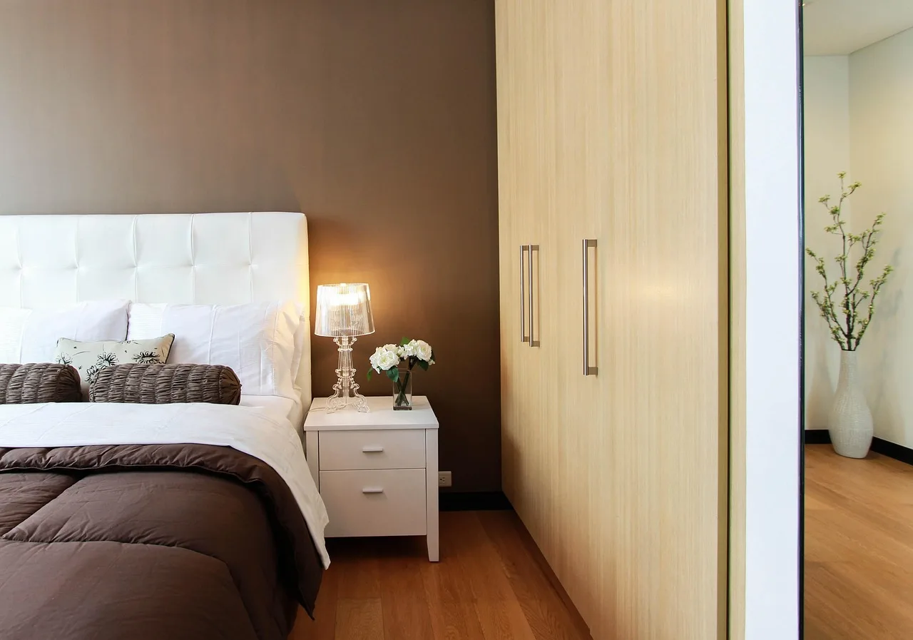 bed, bedroom, closet, furniture, lamp, light, betstand, bed table, brown light, brown table, brown bed, brown bedroom, brown lamp, brown lights, bed, bed, bedroom, bedroom, bedroom, bedroom, bedroom. 5 notes on space saving room ideas worth reading