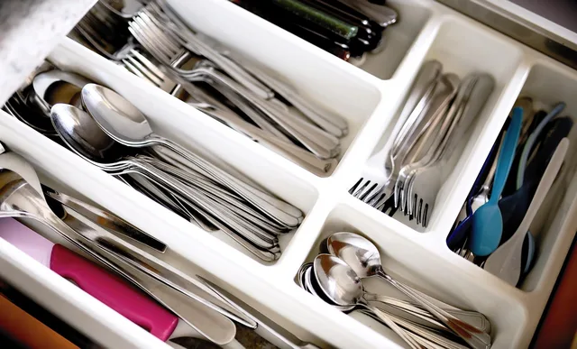 cutlery, drawer, household, due to, cutlery tray, knife, fork, spoon, clean up, order, sort by, apartment, cutlery, drawer, drawer, drawer, drawer, drawer, cutlery tray, cutlery tray, cutlery tray. Modular storage upgrades ranked by how often they help, and a fire extinguisher worth more than any accessory